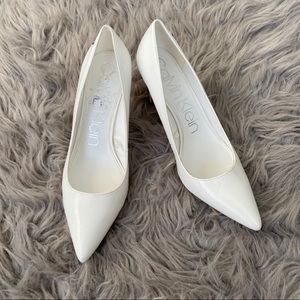 NWOT Calvin Klein White Short Heels
